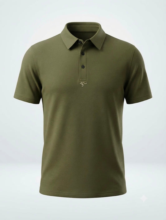 Essential Polo Tee – Olive Green