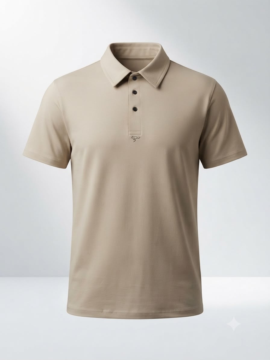 Essential Polo Tee – Beige
